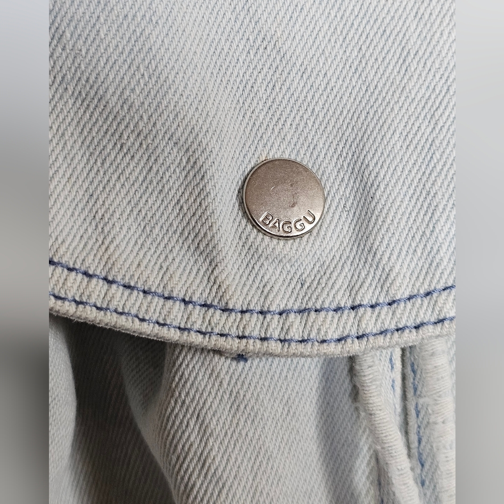 BAGGU Washed Denim Drawstring Backpack RARE - Picture 3 of 11